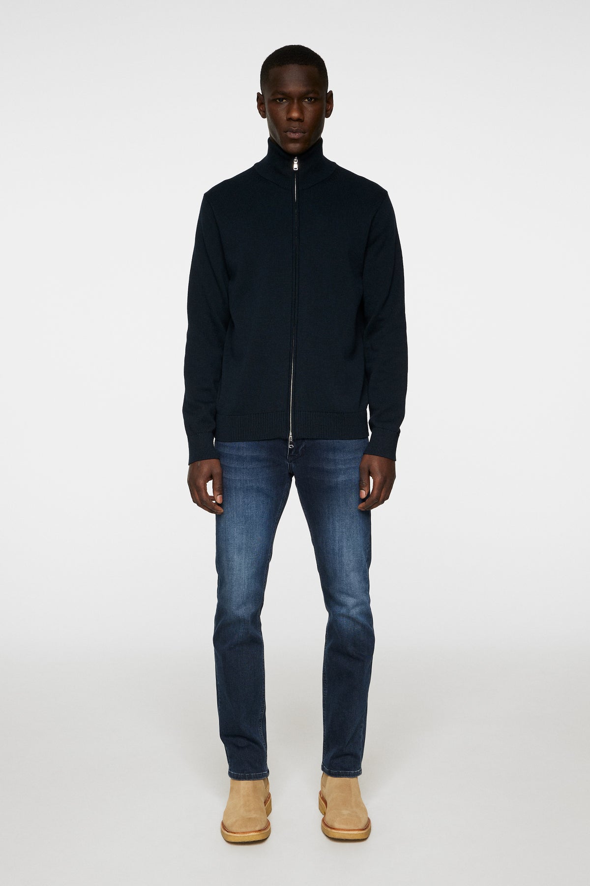 Alexis Full Zip Cardigan in JL Navy by J.Lindeberg