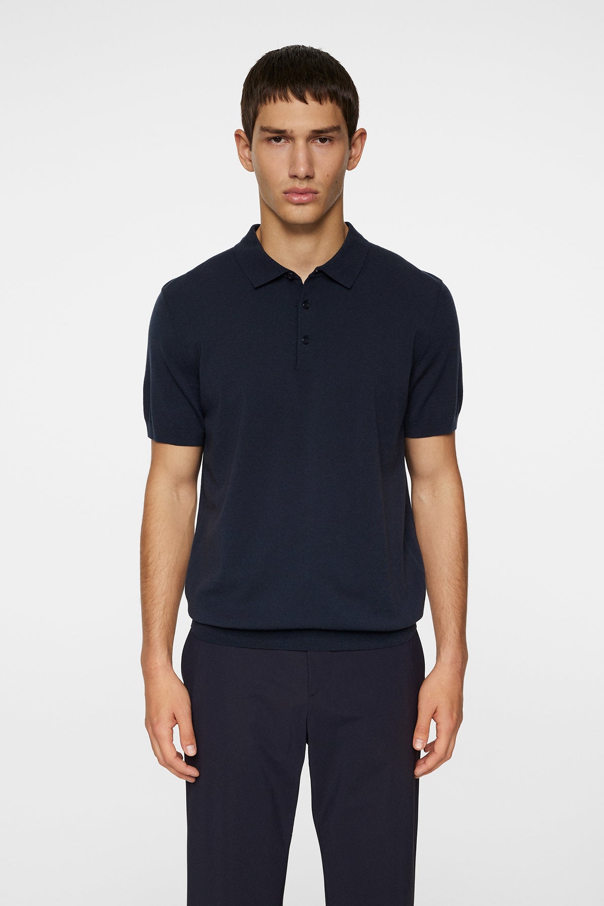 Ridge Knitted Polo in JL Navy by J.Lindeberg