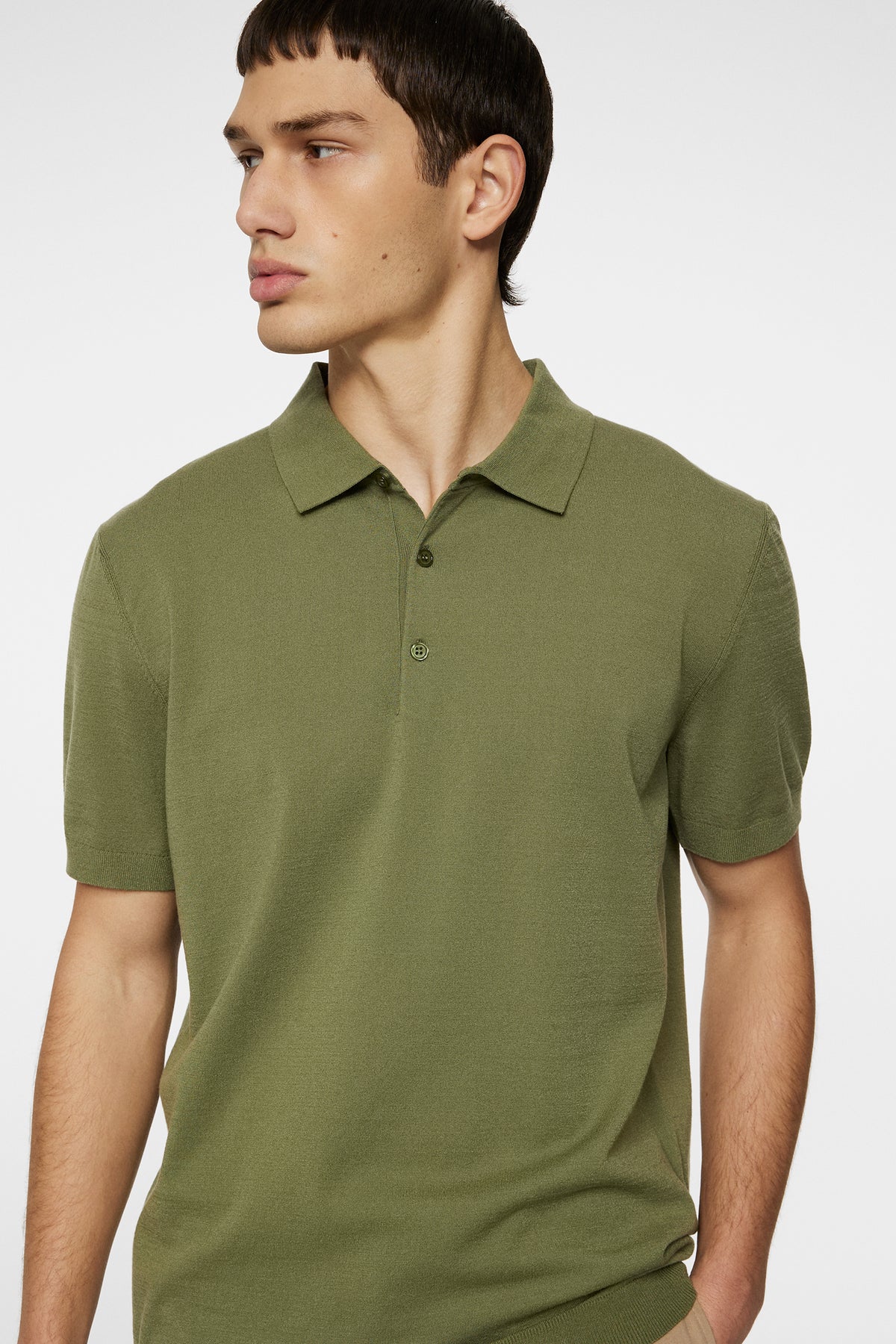 Ridge Knitted Polo in Olivine by J.Lindeberg