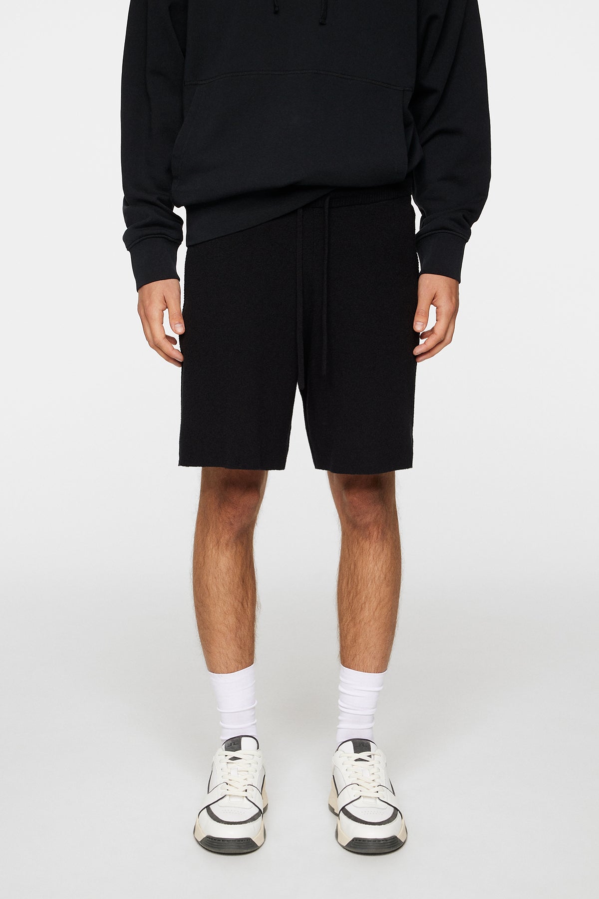 Simon Knitted Boucle Shorts in Black by J.Lindeberg