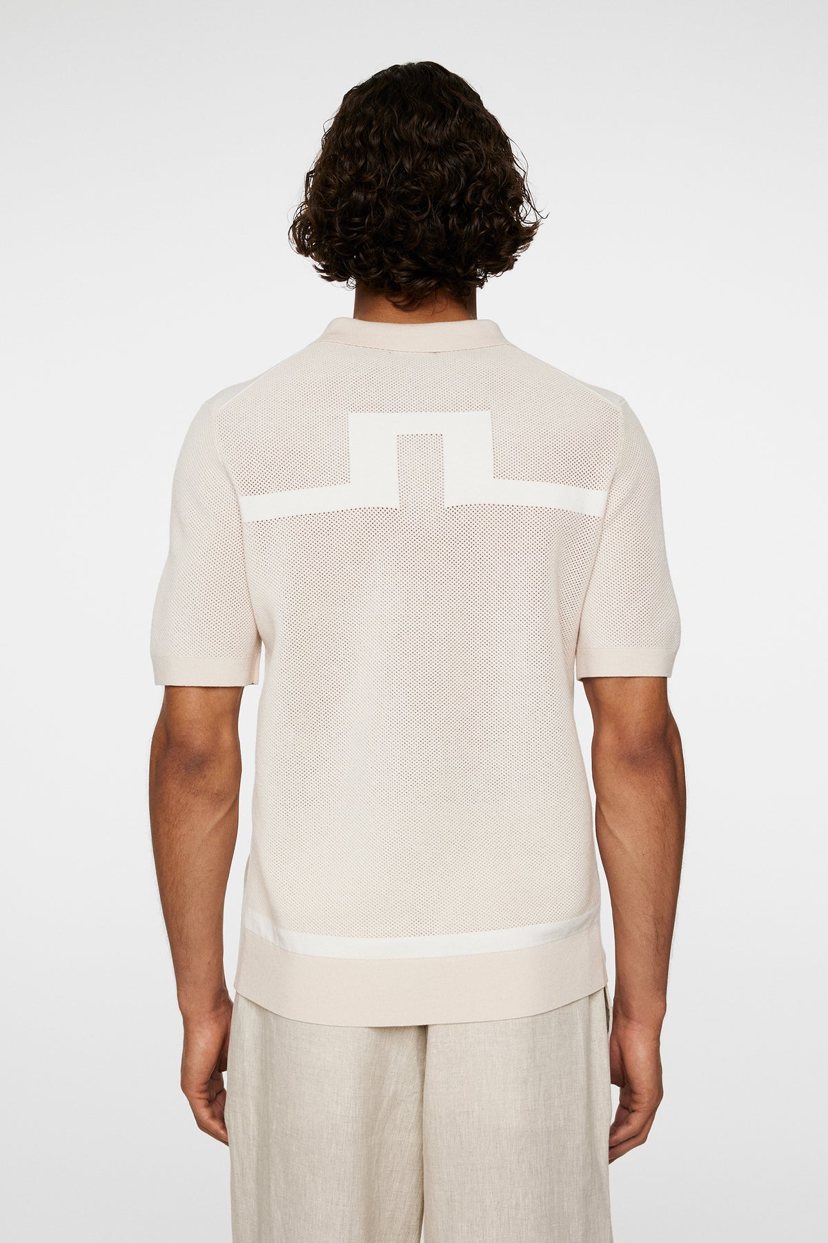Reymond Structure Knit Polo in Moonbeam by J.Lindeberg