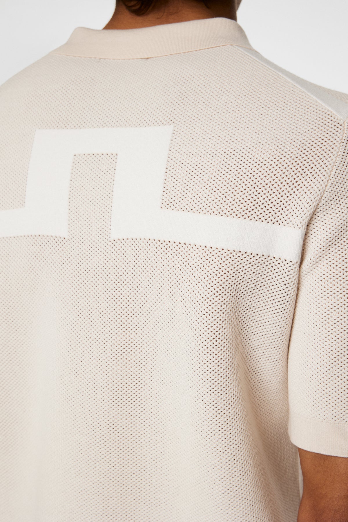 Reymond Structure Knit Polo in Moonbeam by J.Lindeberg