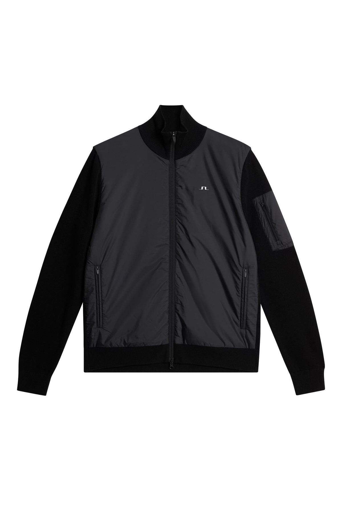 Beck Knitted Hybrid Jacket in Black by J.Lindeberg
