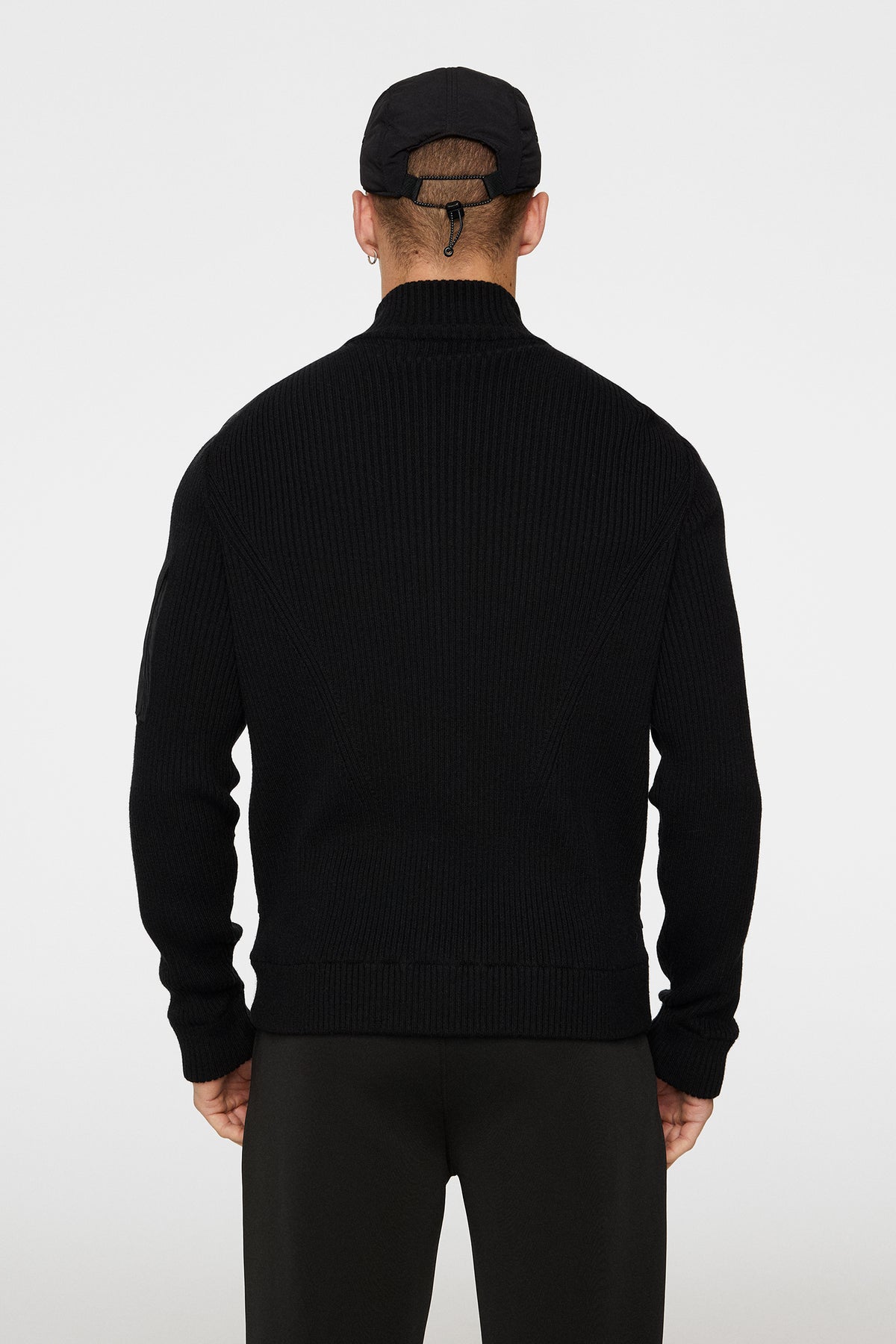 Beck Knitted Hybrid Jacket in Black by J.Lindeberg