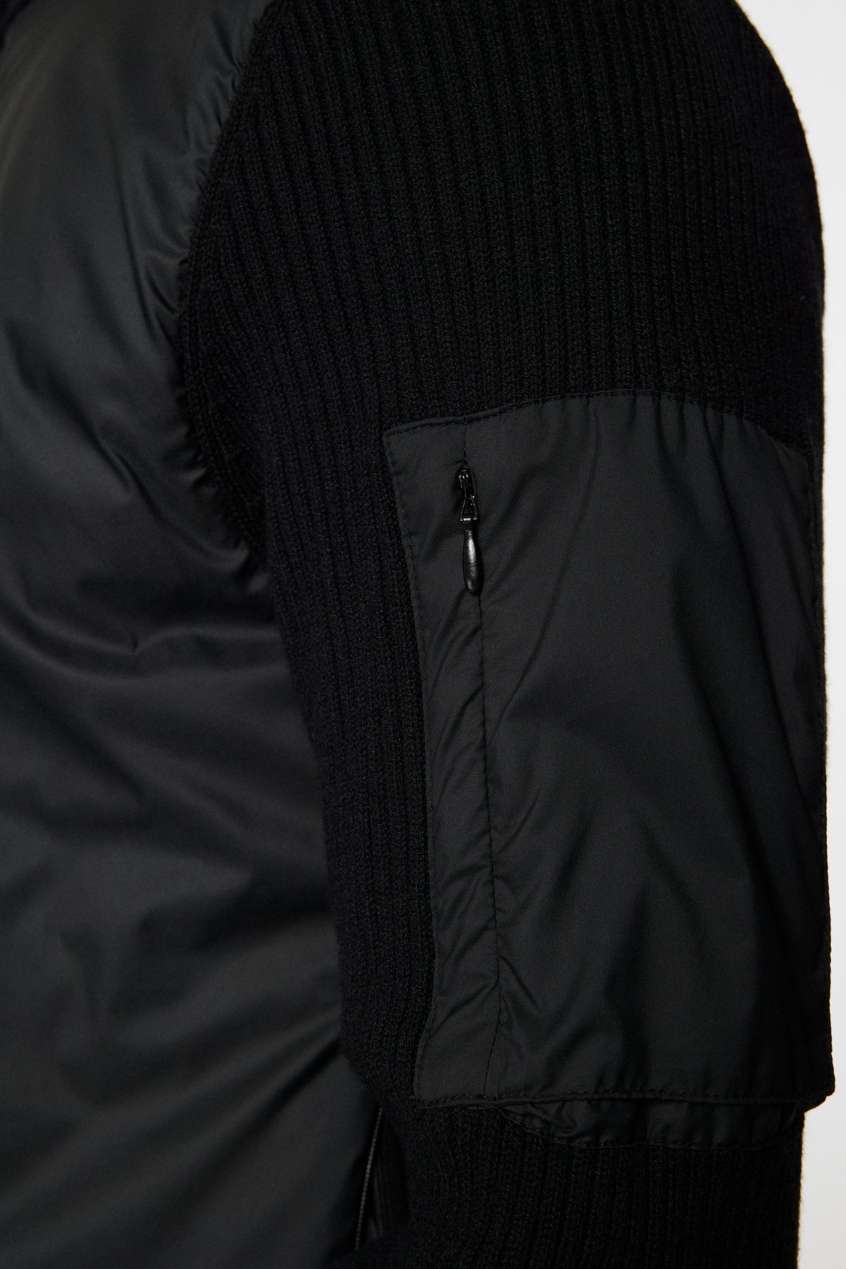 Beck Knitted Hybrid Jacket in Black by J.Lindeberg