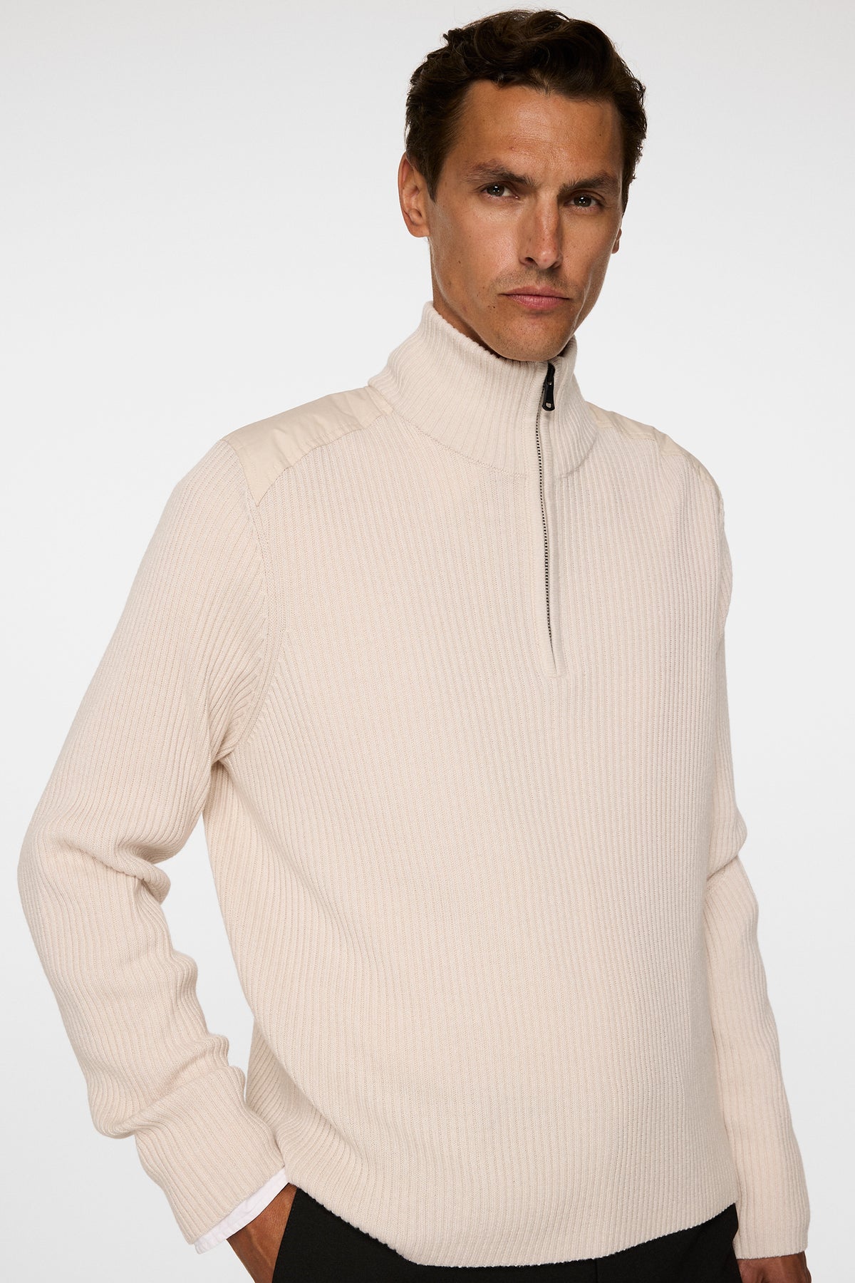 Martin Knitted Hybrid Jacket in Moonbeam by J.Lindeberg