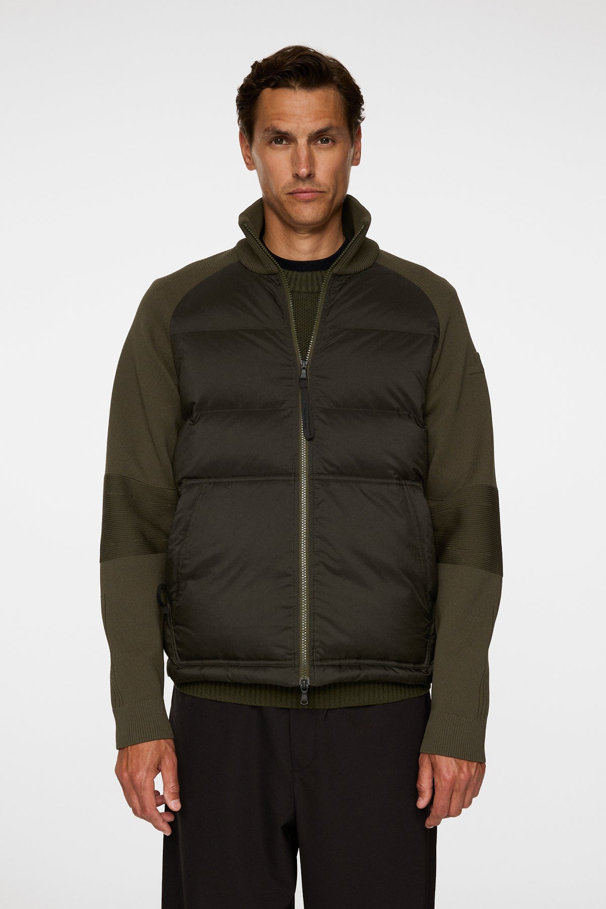 Dome Knit Hybrid Jacket in Forest Green by J.Lindeberg