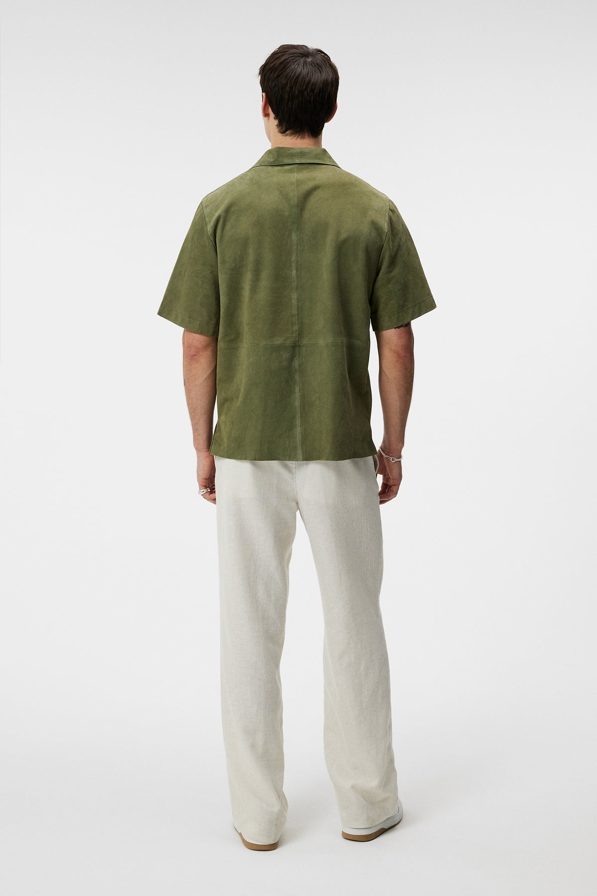 Scottie Suede Overshirt in Oil Green by J.Lindeberg