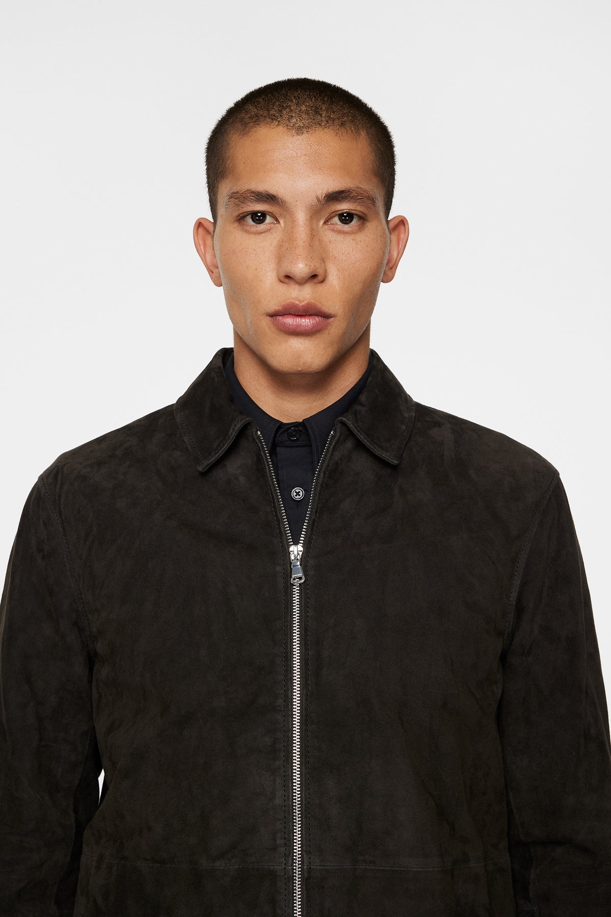 Jonah WR Suede Overshirt in Washed Black by J.Lindeberg