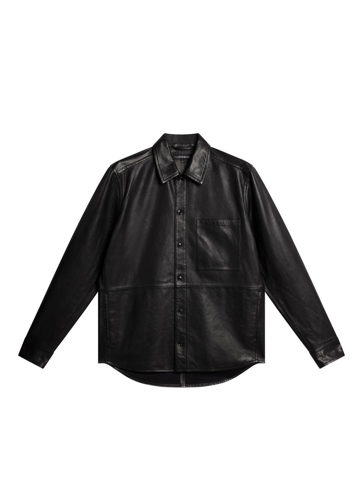 Lanson Leather Overshirt in Black by J.Lindeberg
