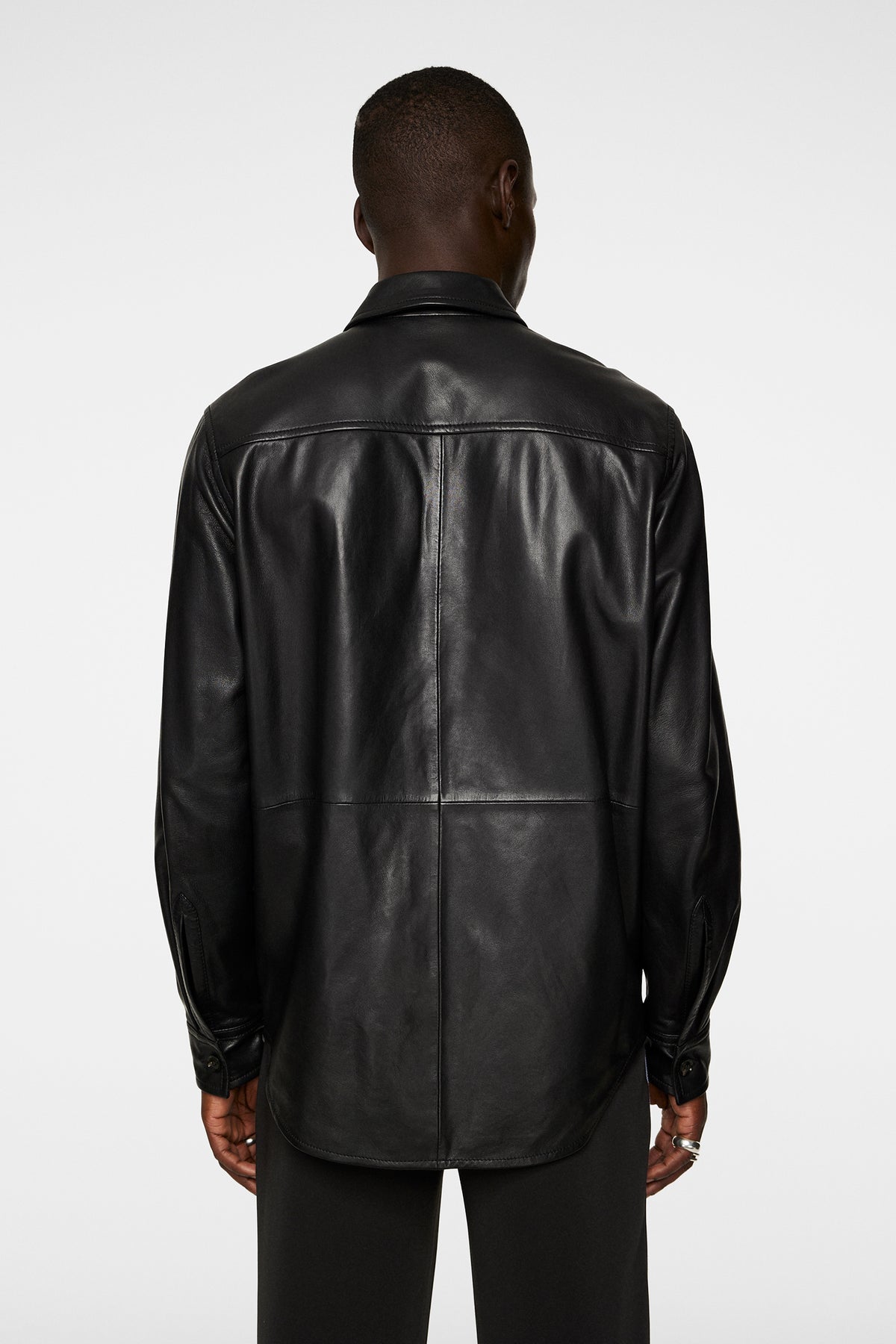 Lanson Leather Overshirt in Black by J.Lindeberg