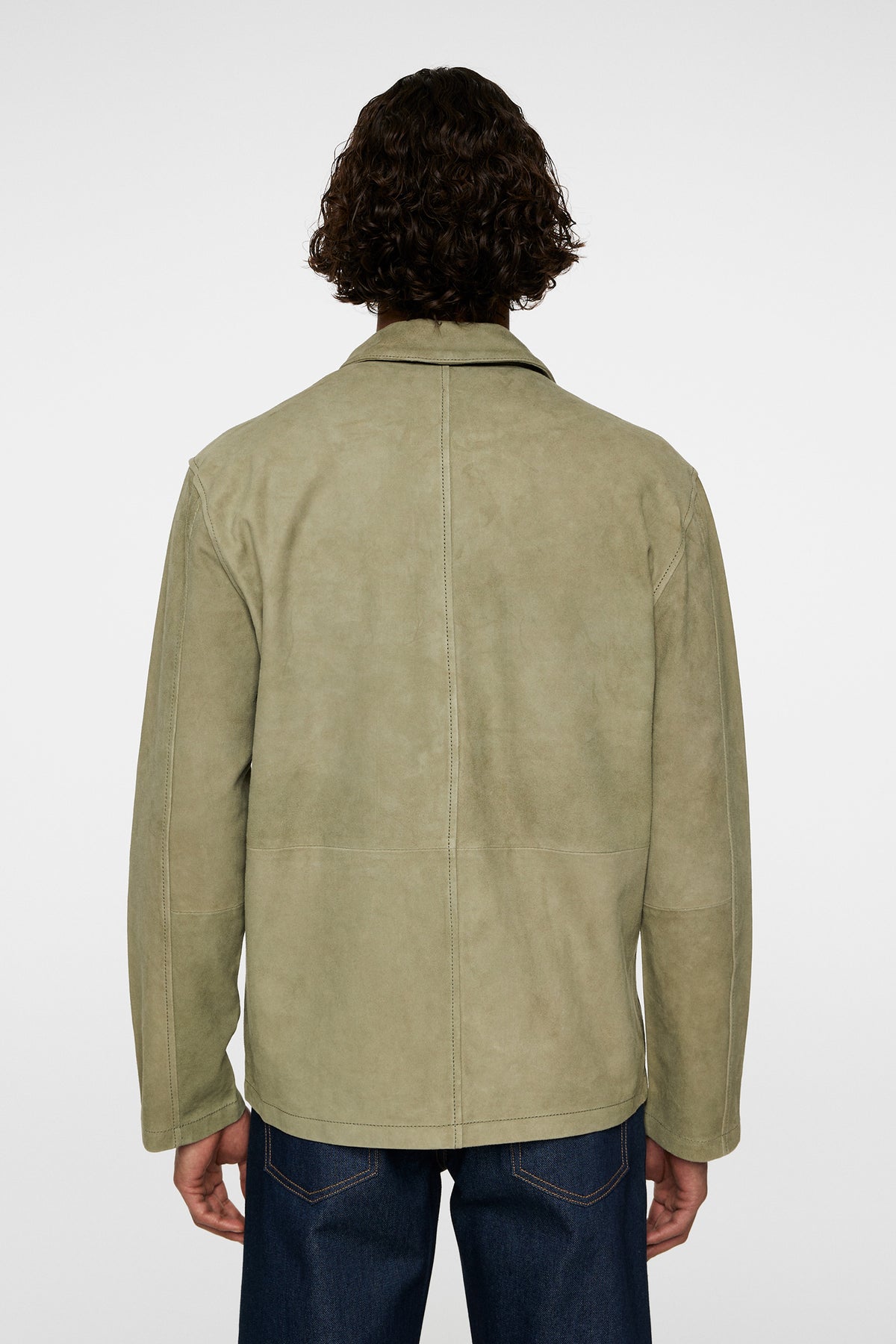 Jonah WR Suede Overshirt in Olivine by J.Lindeberg