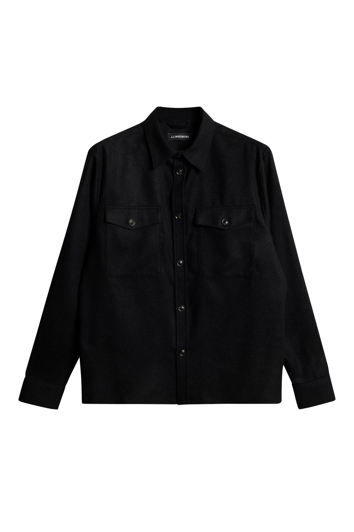 Flat Wool Overshirt in Black by J.Lindeberg