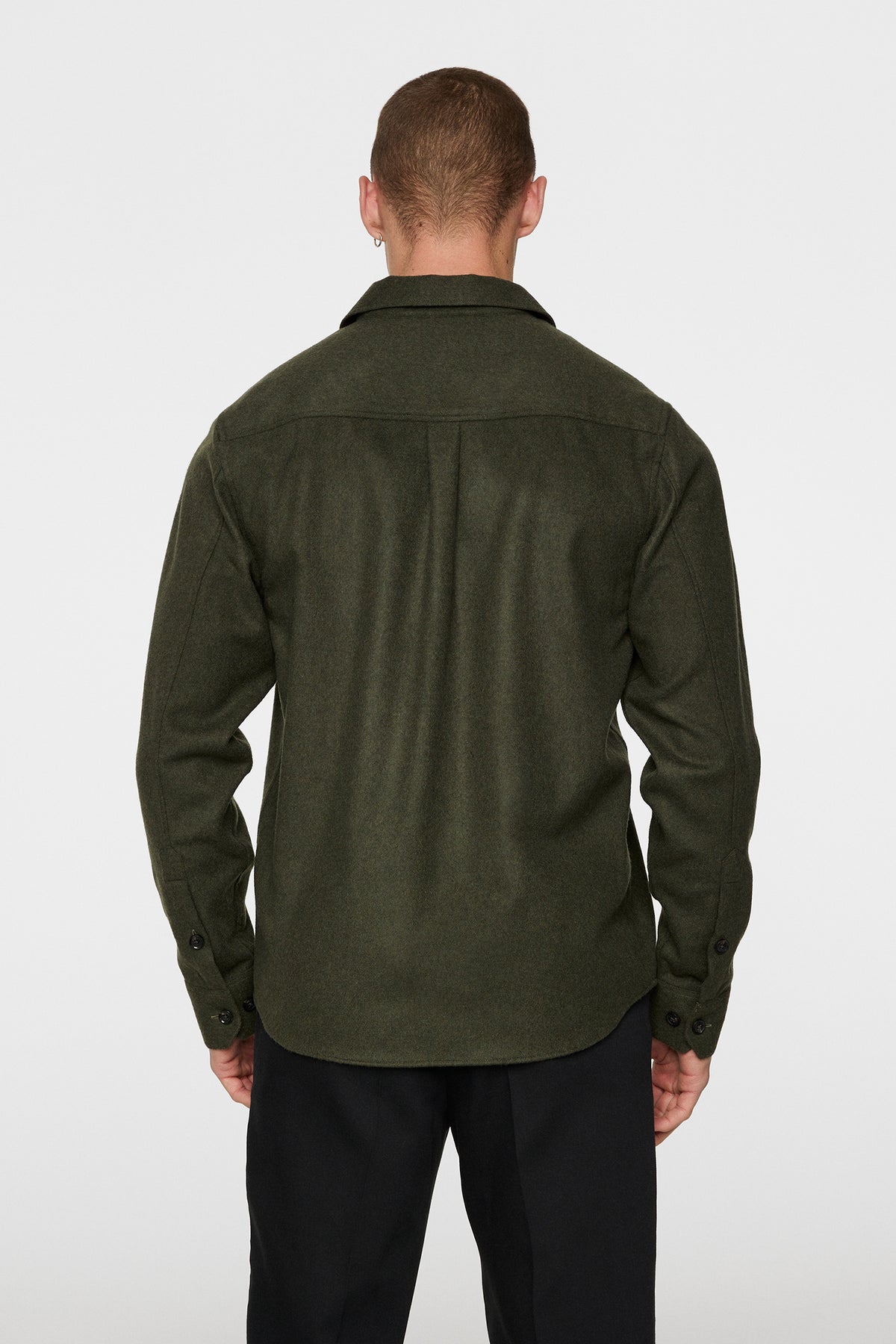 Flat Wool Overshirt in Forest Green by J.Lindeberg