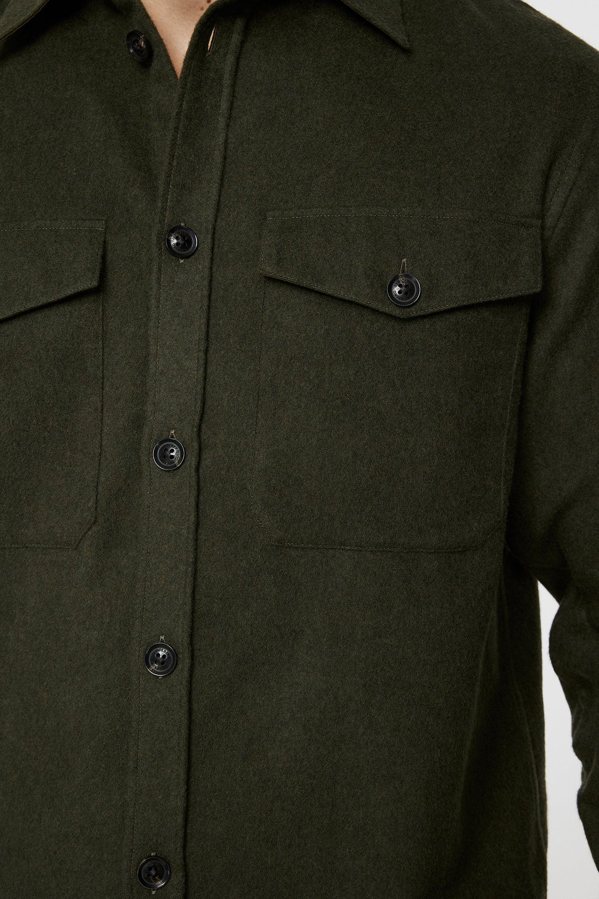 Flat Wool Overshirt in Forest Green by J.Lindeberg