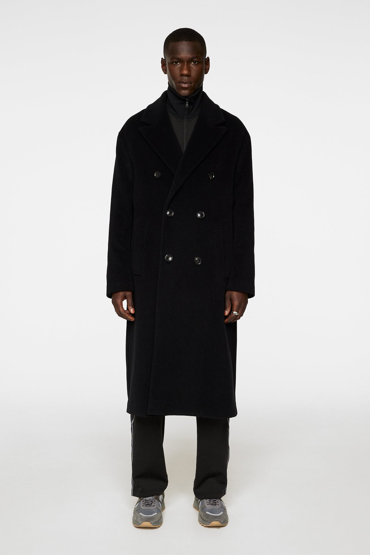 Willy Wool Coat in Black by J.Lindeberg