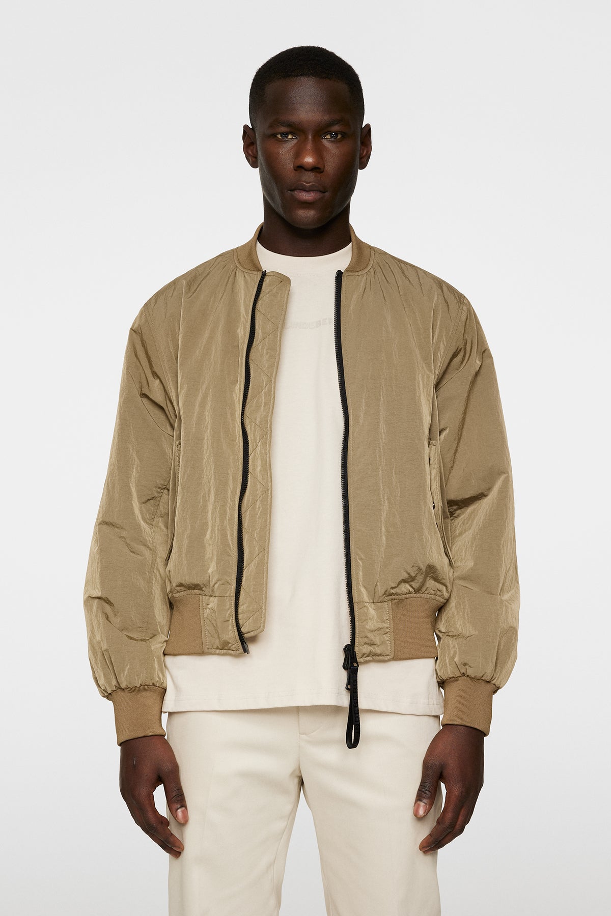 Bradfield Crinkle Bomber Jkt in Batique Khaki by J.Lindeberg