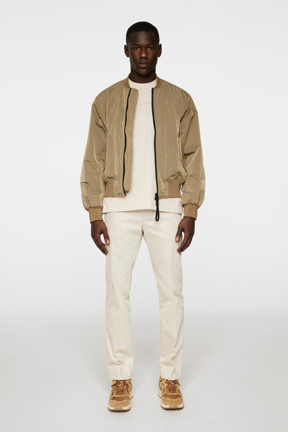 Bradfield Crinkle Bomber Jkt in Batique Khaki by J.Lindeberg