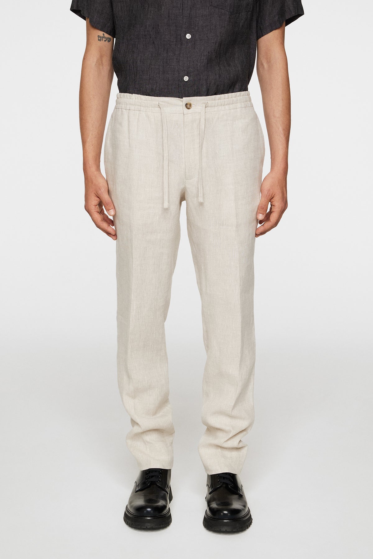 Soren Drape Linen Pants in Moonbeam by J.Lindeberg