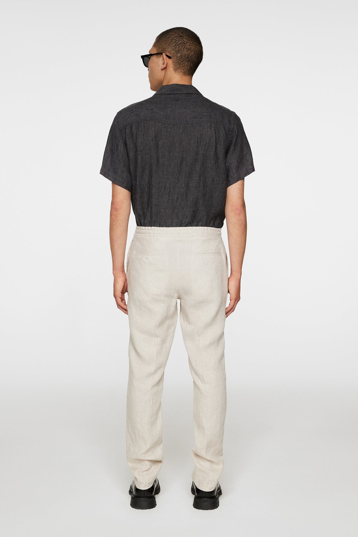 Soren Drape Linen Pants in Moonbeam by J.Lindeberg