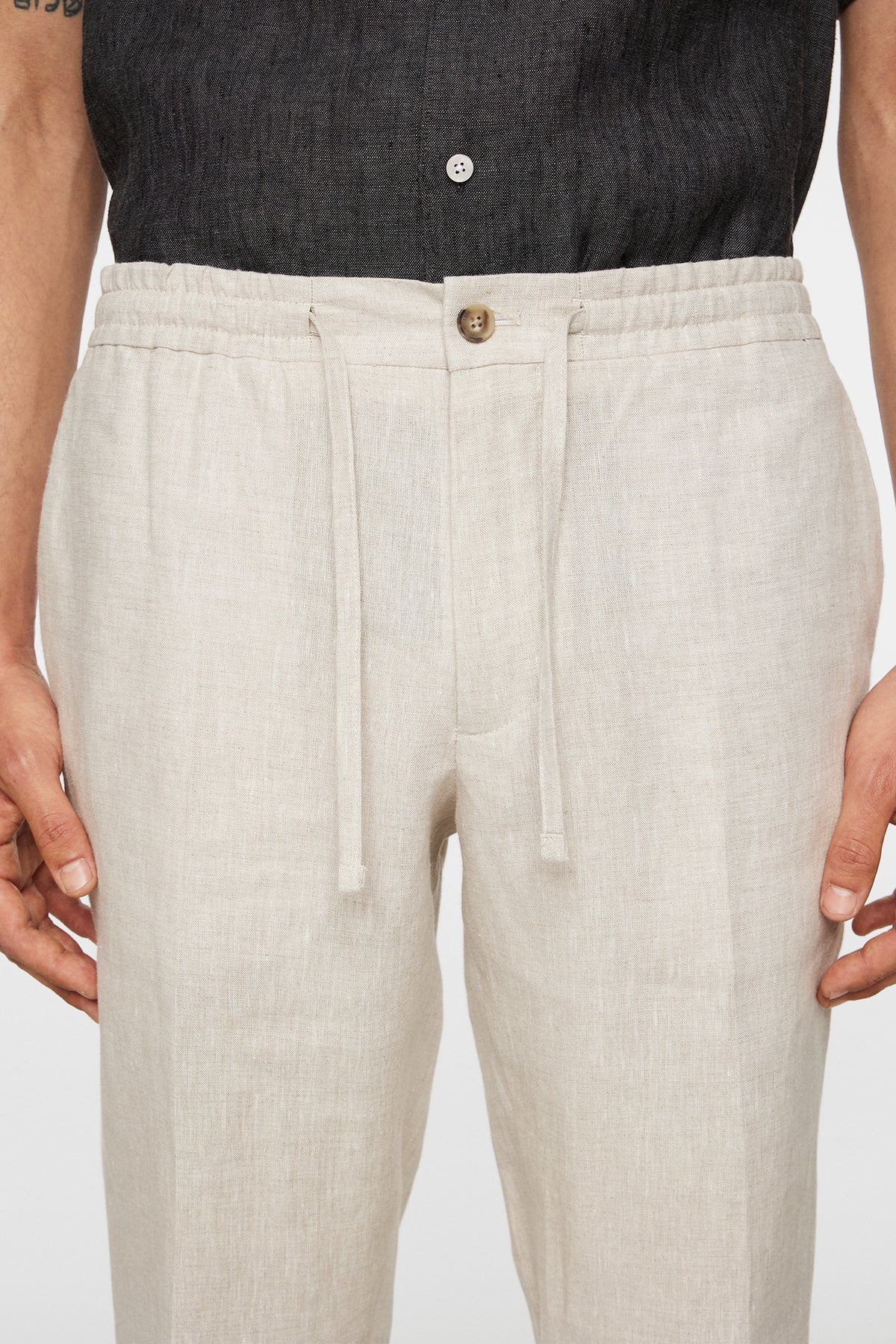 Soren Drape Linen Pants in Moonbeam by J.Lindeberg