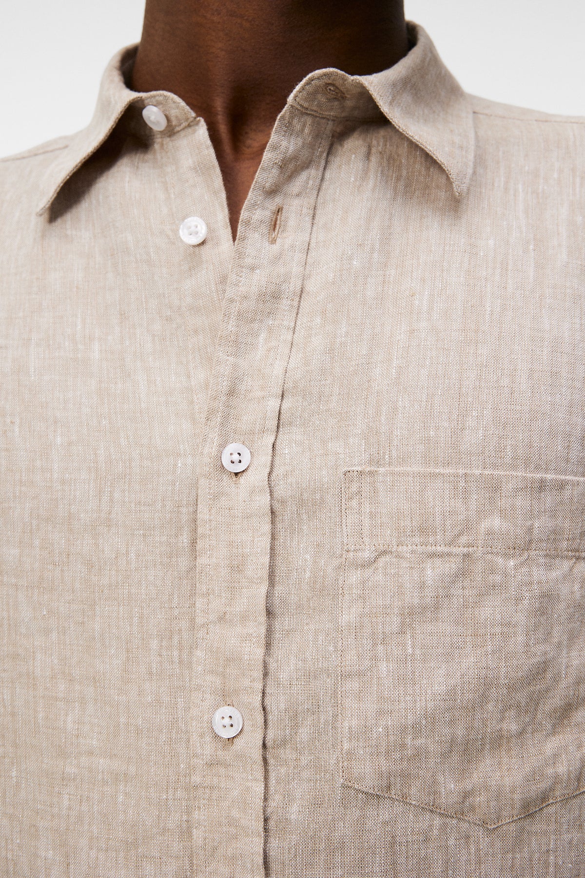 Slim LS Linen Melange Shirt in Batique Khaki by J.Lindeberg