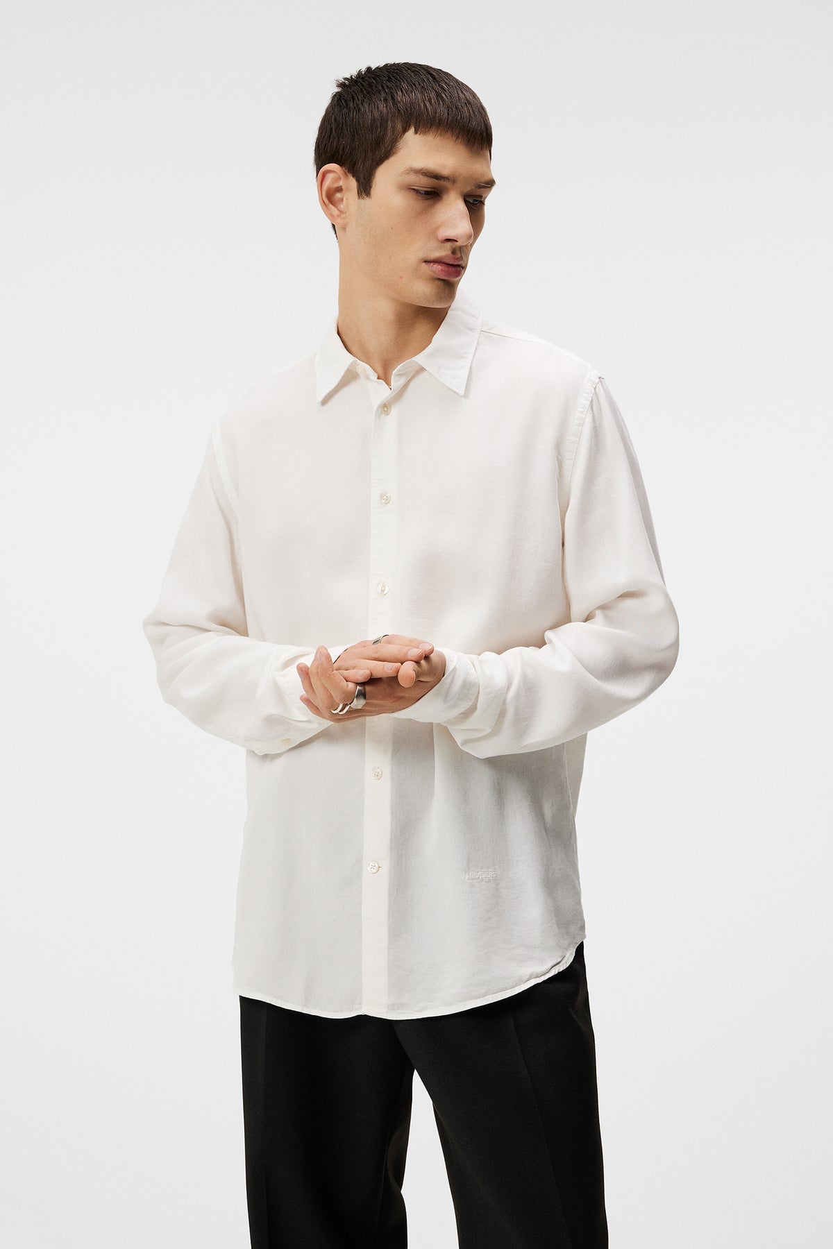 Slim LS Comfort Tencel Shirt in Cloud White by J.Lindeberg