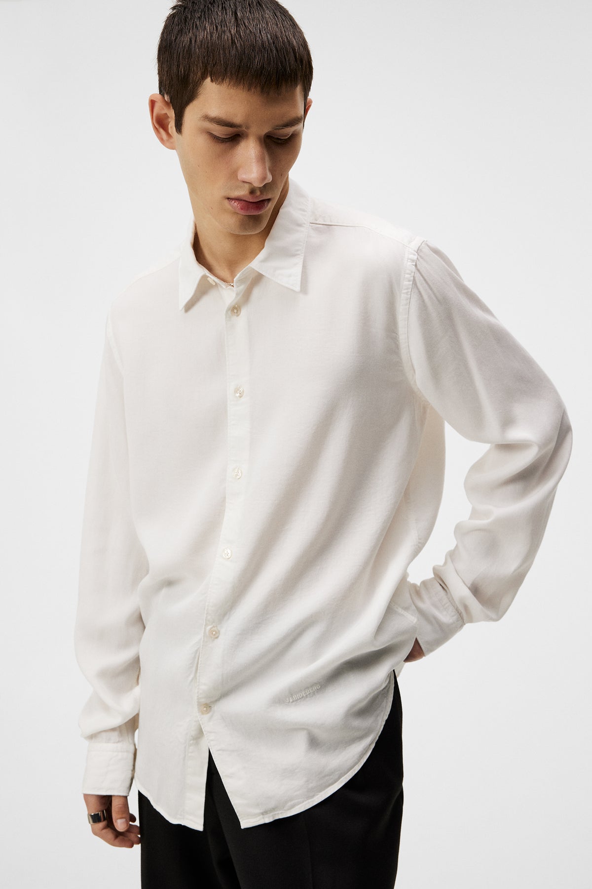 Slim LS Comfort Tencel Shirt in Cloud White by J.Lindeberg