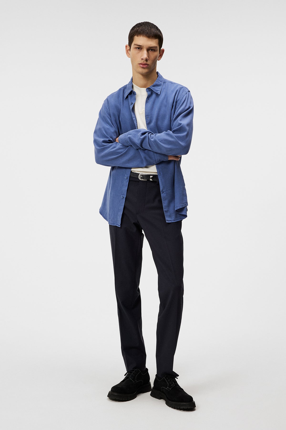 Slim LS Comfort Tencel Shirt in Bijou Blue by J.Lindeberg