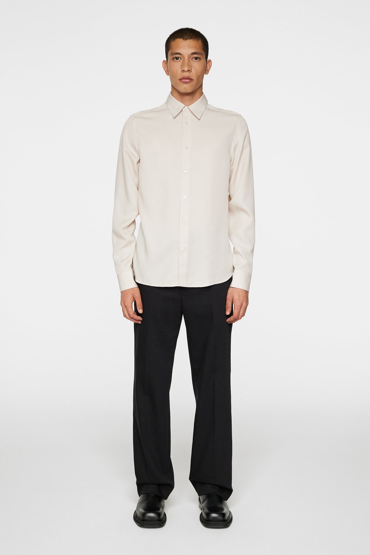 Slim LS Comfort Tencel Shirt in Moonbeam by J.Lindeberg