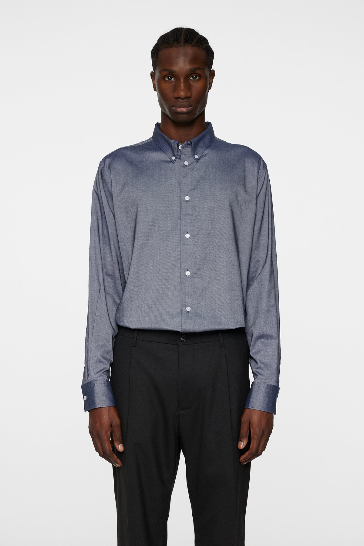 Reg Stretch Oxf Shirt in JL Navy by J.Lindeberg