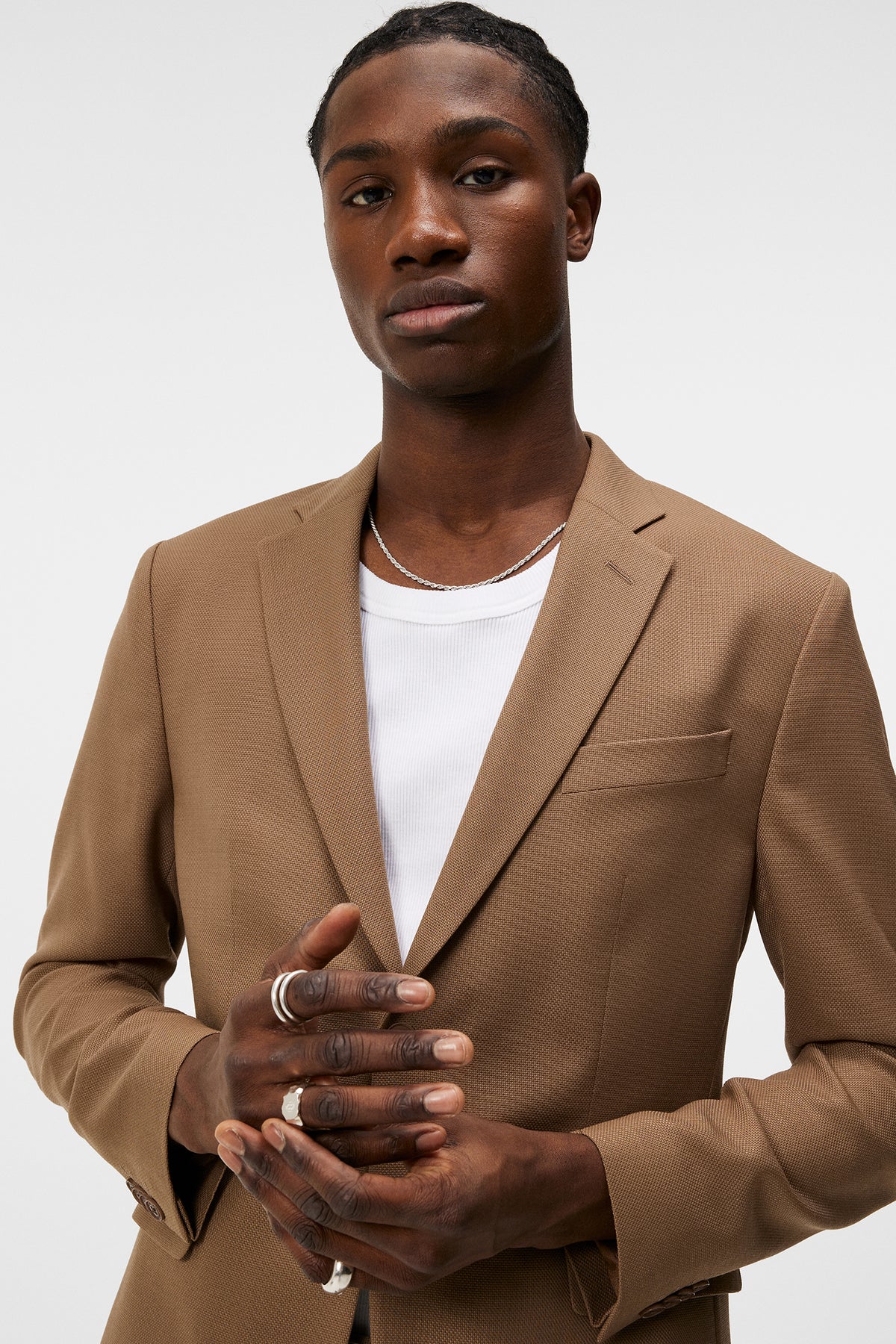 Hopper U Active Hopsack Blazer in Walnut by J.Lindeberg