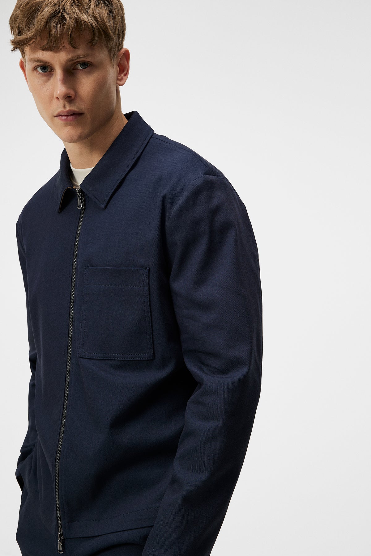 Julius Cotton Twill Overshirt in JL Navy by J.Lindeberg