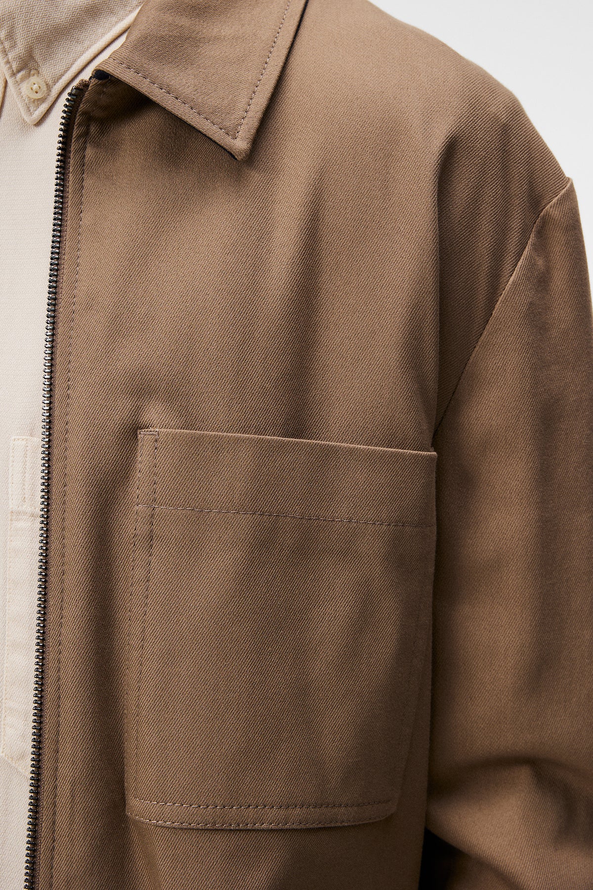 Julius Cotton Twill Overshirt in Walnut by J.Lindeberg