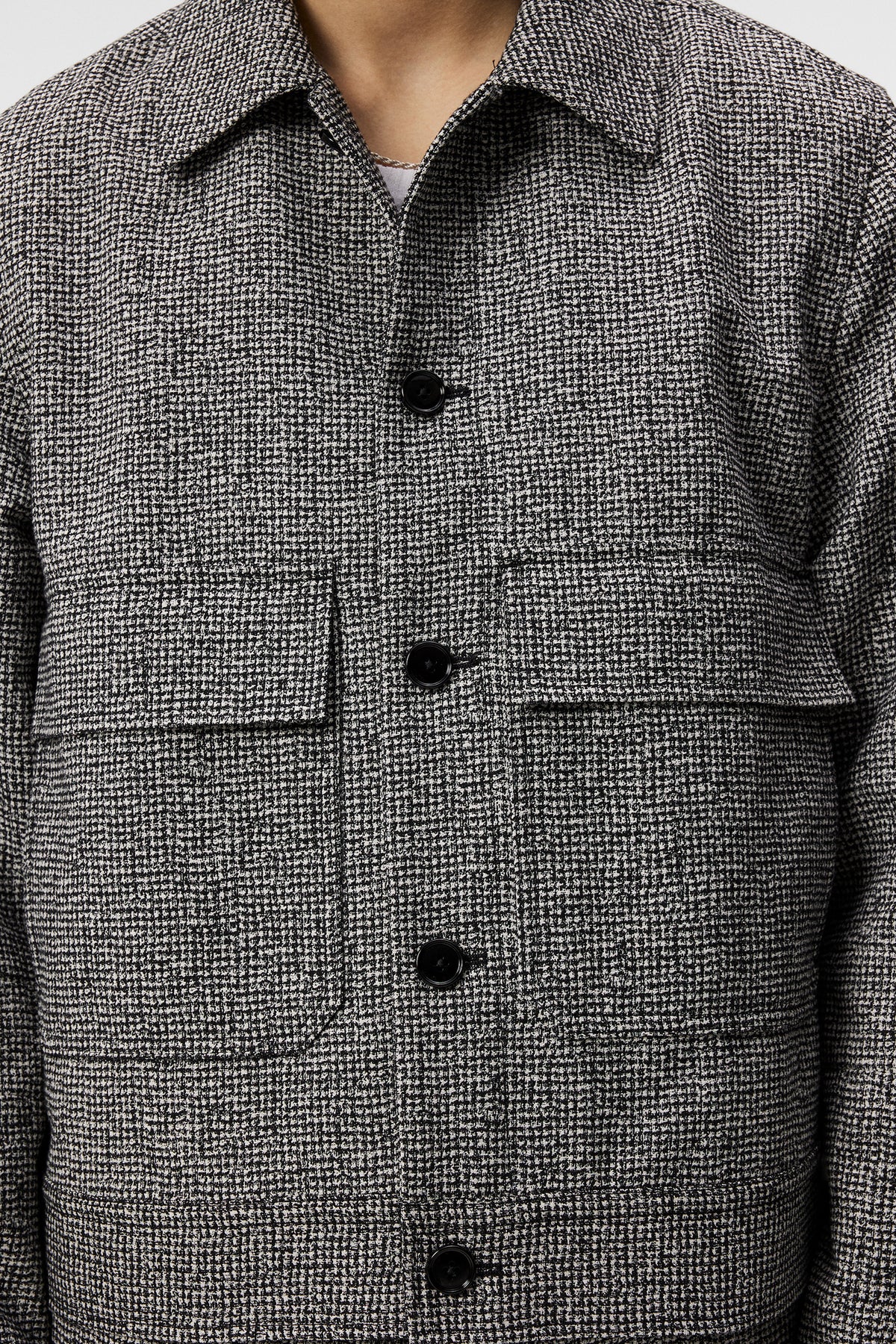Housten 2 Tone Overshirt in Black by J.Lindeberg