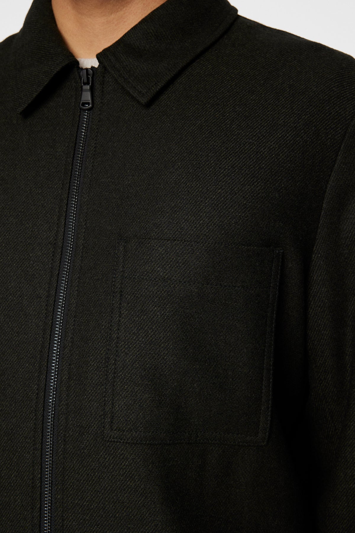 Julius Cash Flannel Overshirt in Forest Green by J.Lindeberg