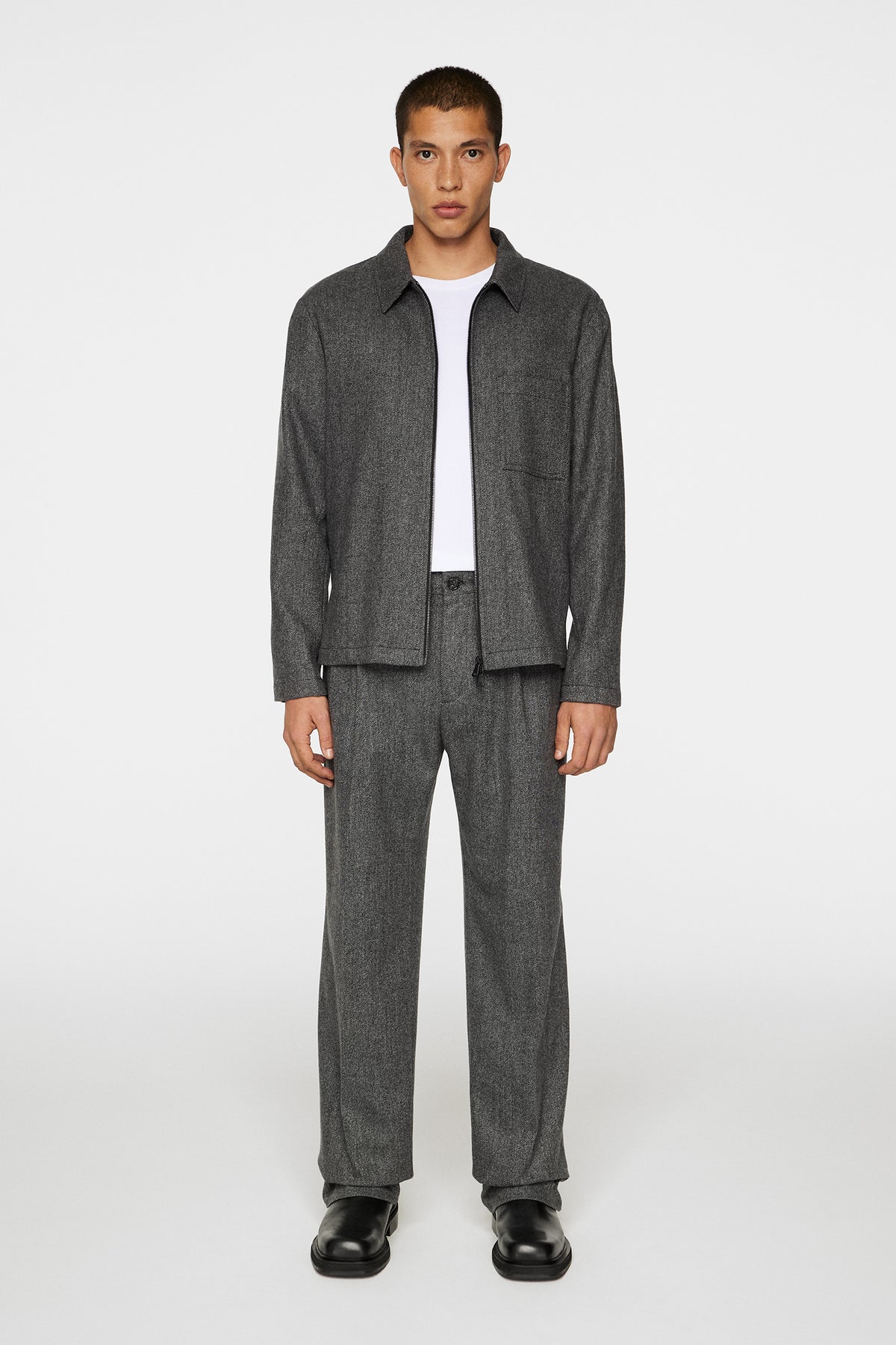 Julius Cash Flannel Overshirt in Night Owl by J.Lindeberg