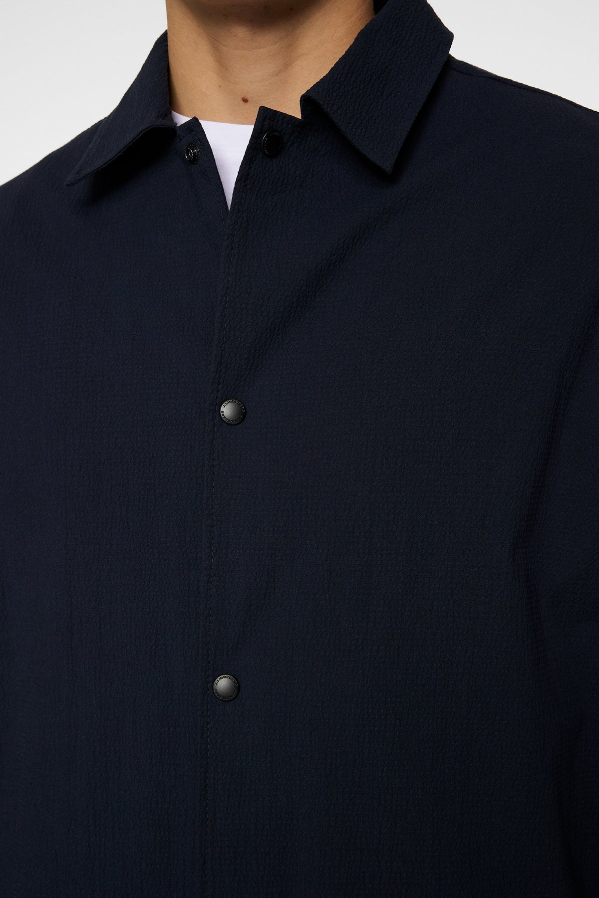Celian Seersucker Overshirt in JL Navy by J.Lindeberg