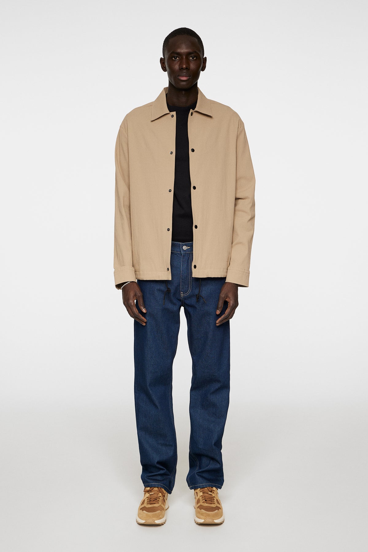 Celian Seersucker Overshirt in Batique Khaki by J.Lindeberg