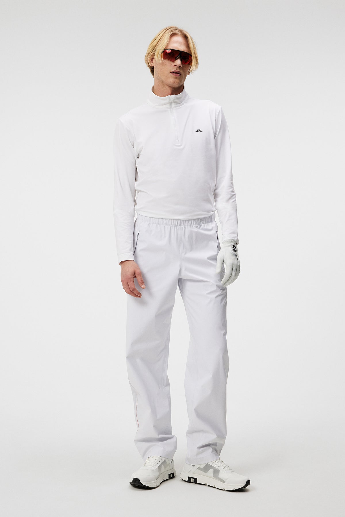 Luke Quarter Zip Mid Layer in White by J.Lindeberg