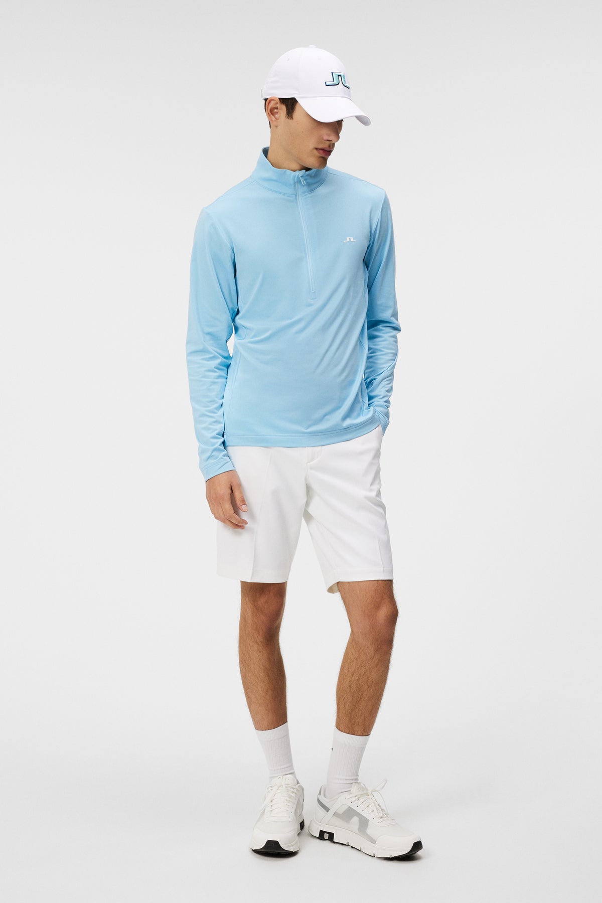 Luke Quarter Zip Mid Layer in Baltic Sea by J.Lindeberg
