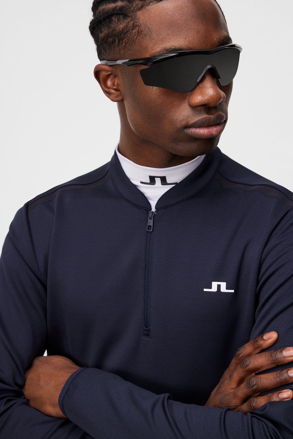 Tech Bridge Mid Layer in JL Navy by J.Lindeberg