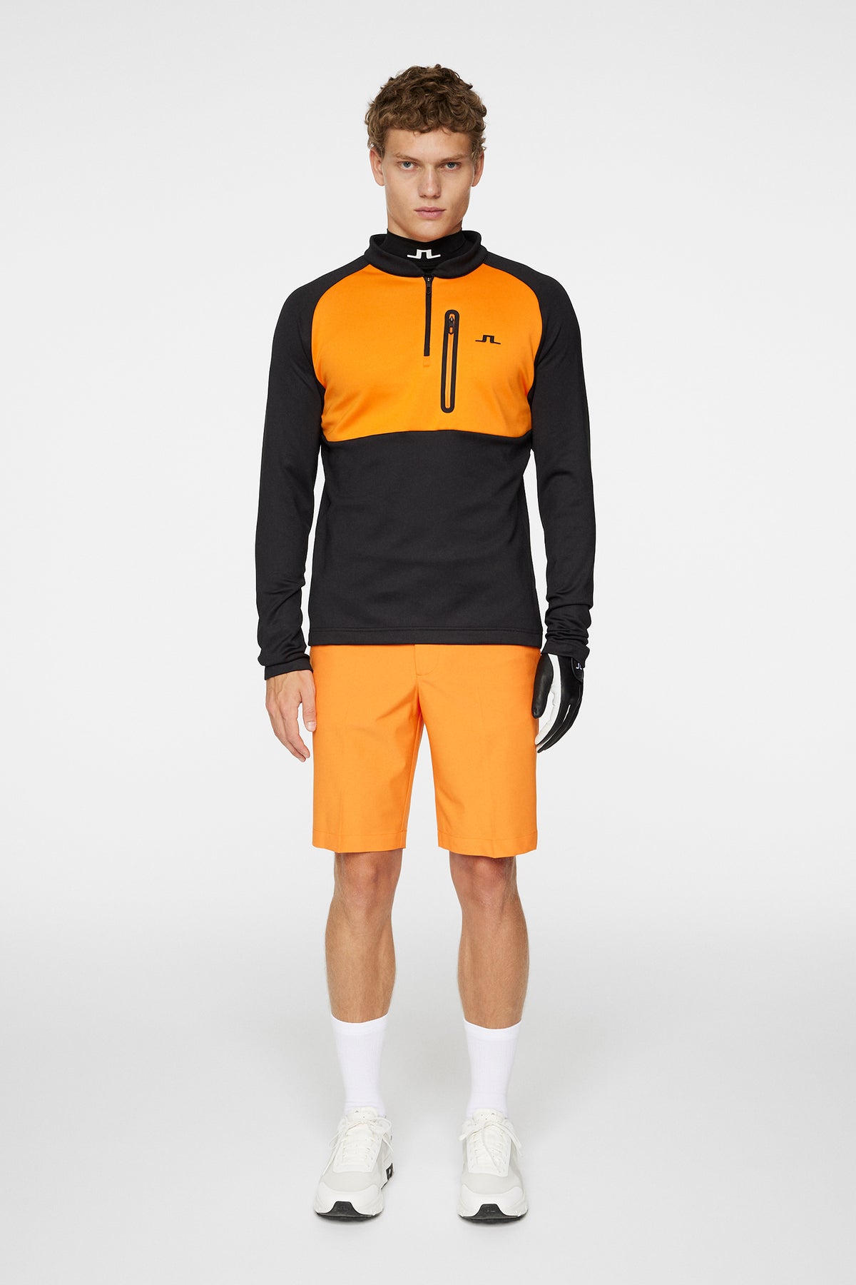 Adam Quarter Zip Mid Layer in Black by J.Lindeberg