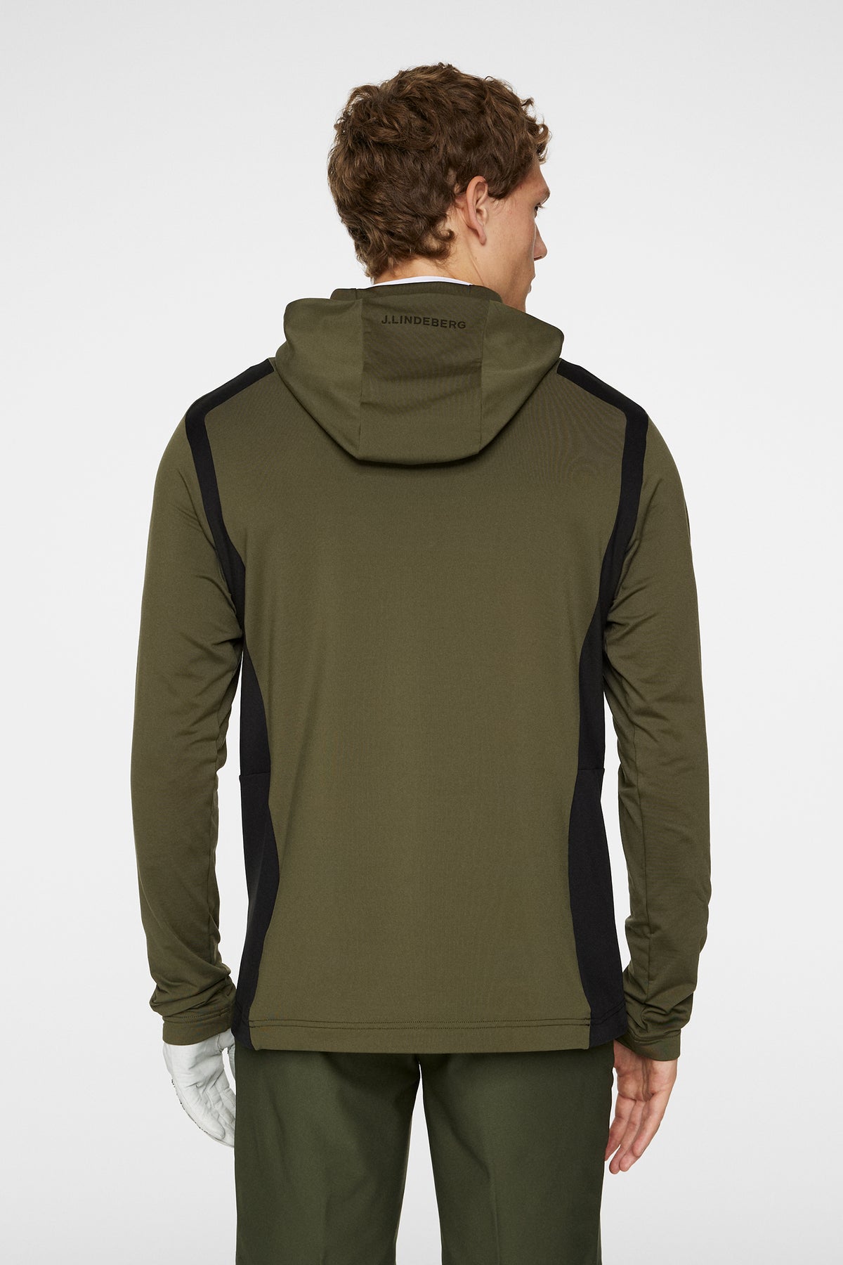 Lukas Quarter Zip Hood in Forest Green by J.Lindeberg