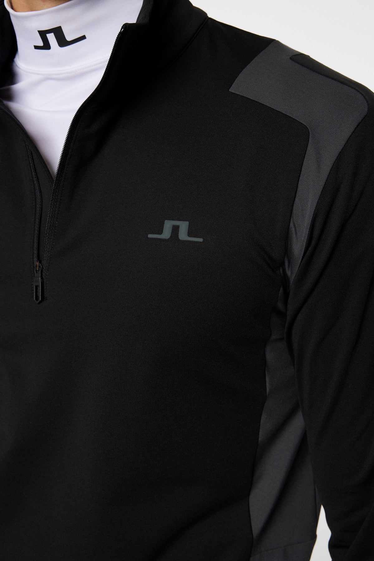 Lukas Quarter Zip Mid Layer in Black by J.Lindeberg