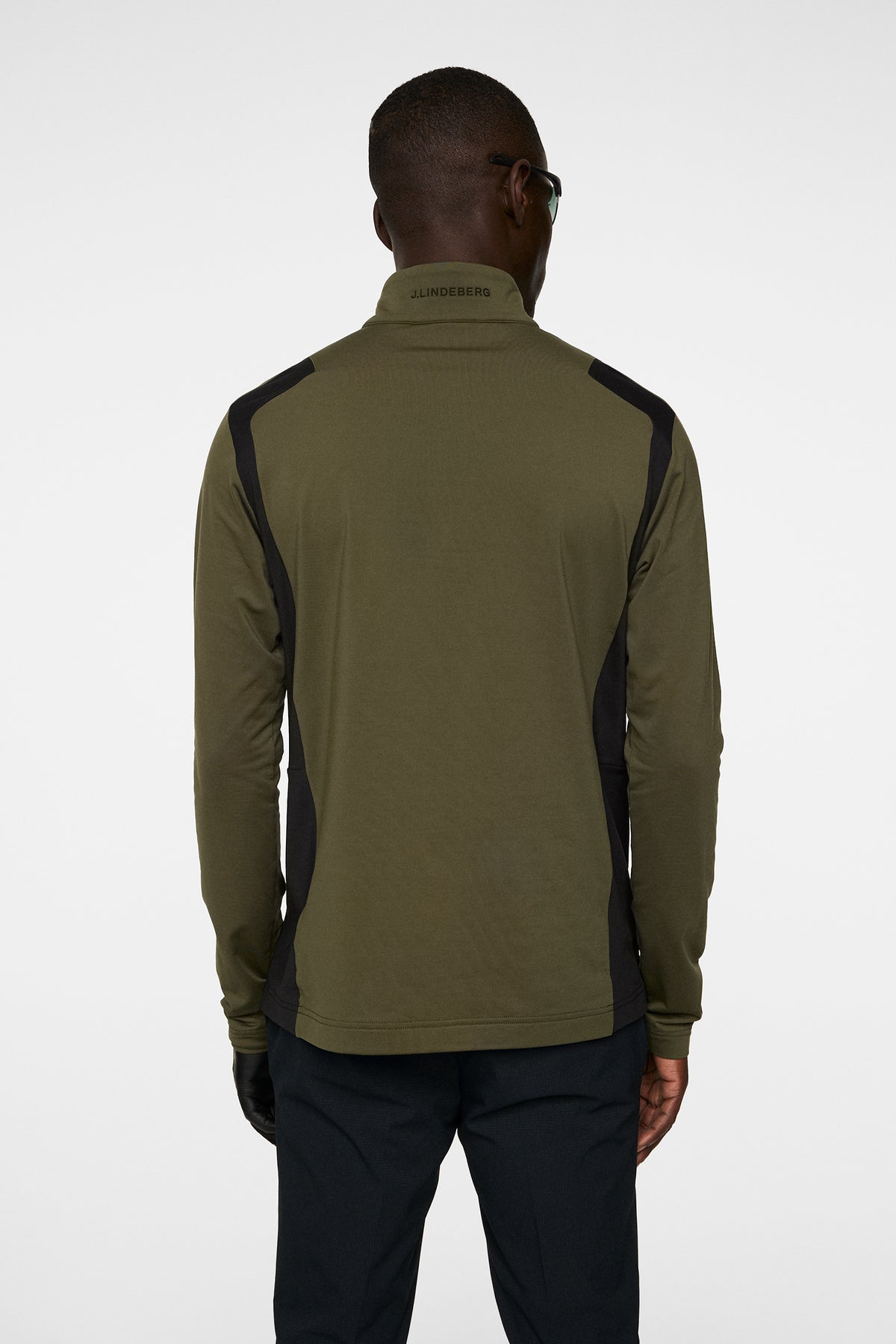 Lukas Quarter Zip Mid Layer in Forest Green by J.Lindeberg