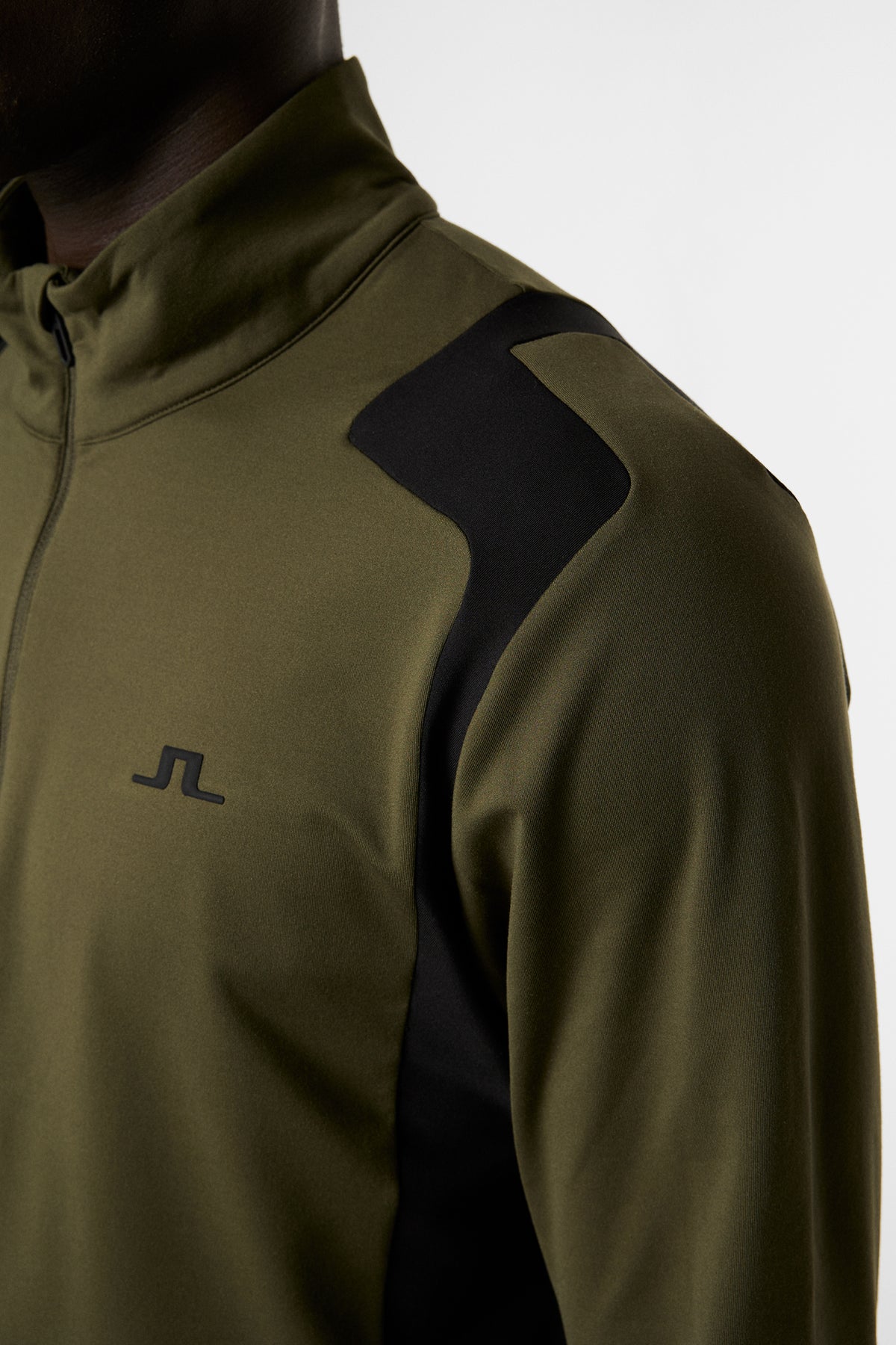 Lukas Quarter Zip Mid Layer in Forest Green by J.Lindeberg