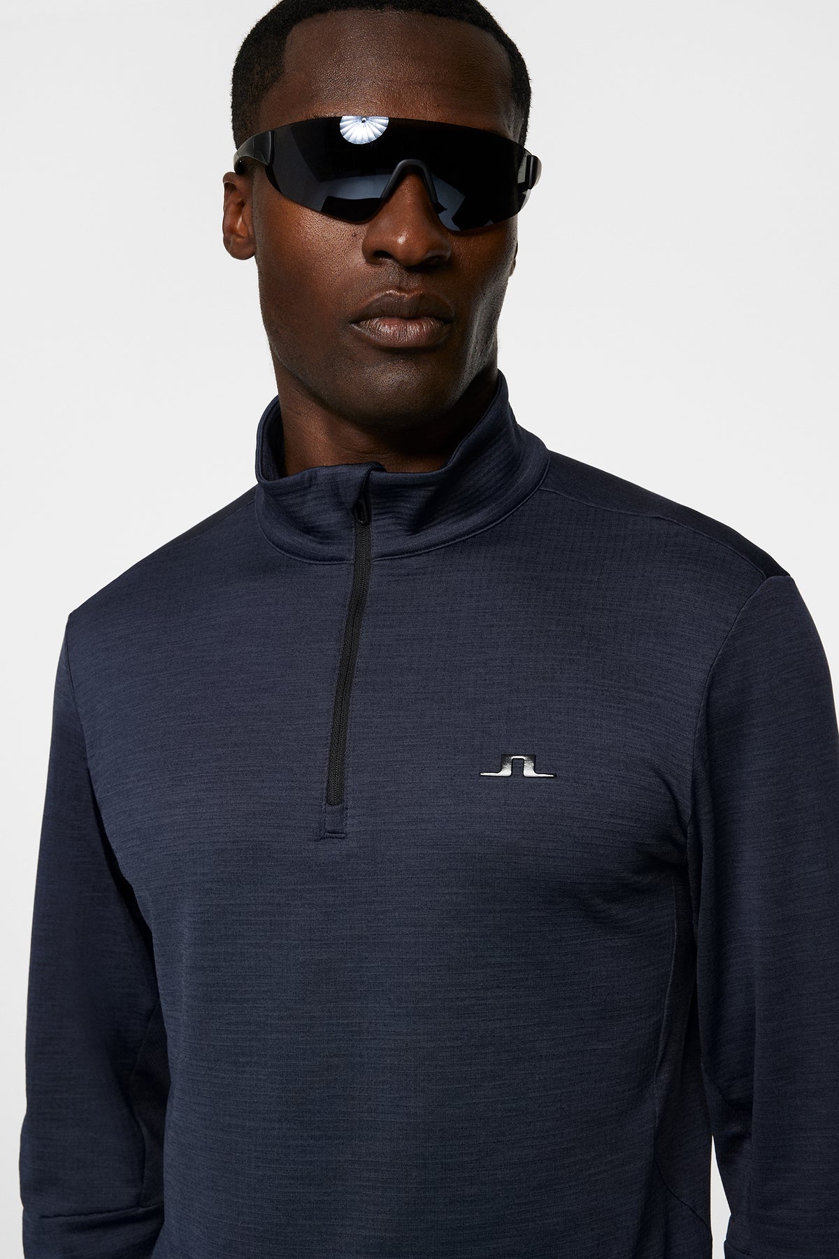 Destry Zip Mid Layer in Navy Melange by J.Lindeberg