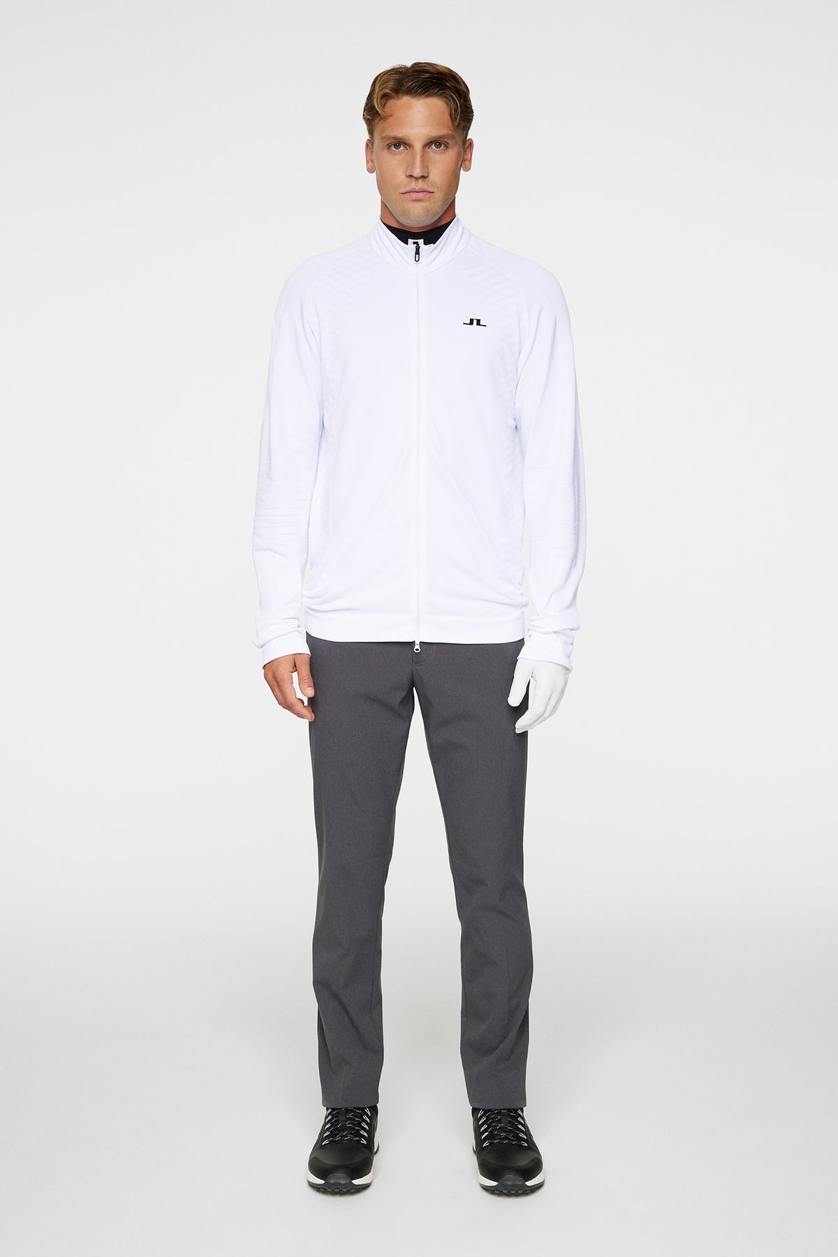 Noel Seamles Mid Layer in White by J.Lindeberg