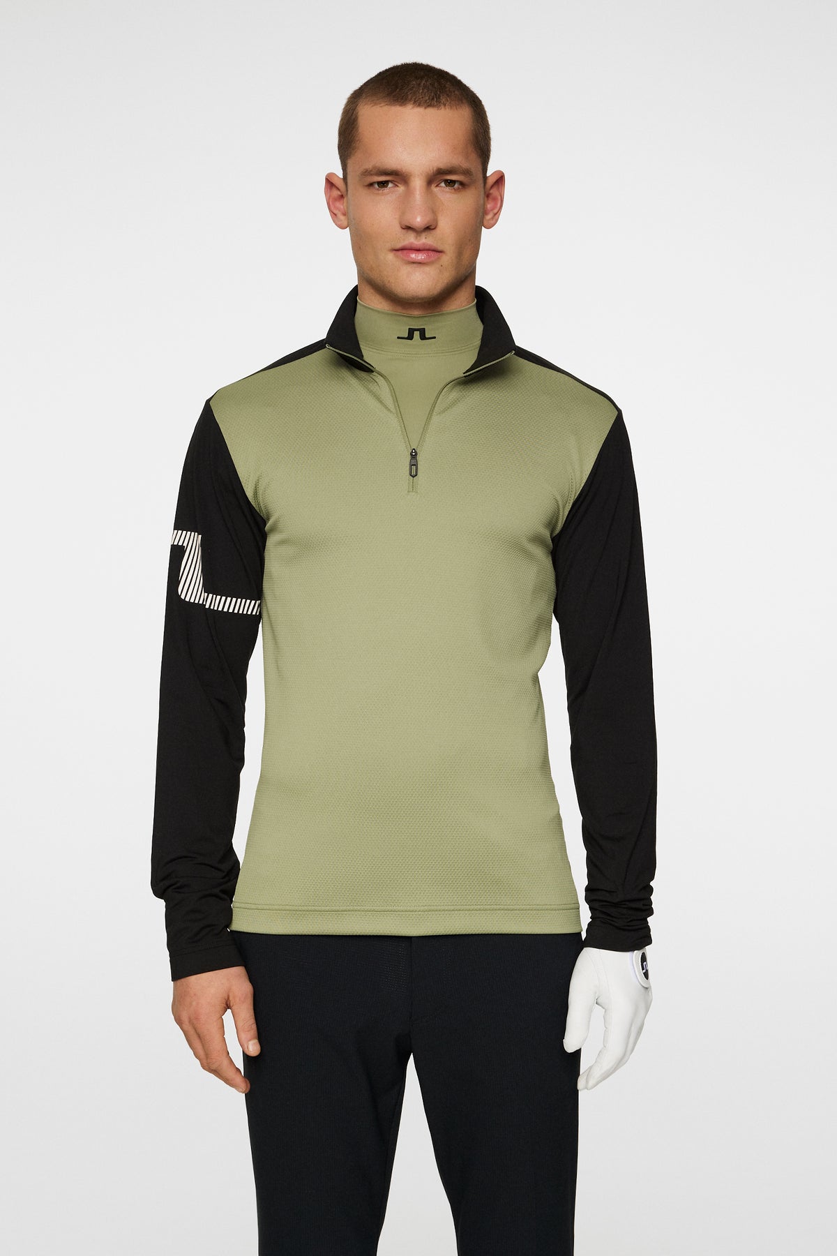 Heath Strike Mid Layer in Oil Green by J.Lindeberg